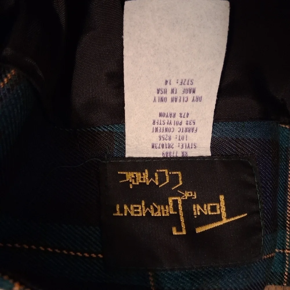 Vintage Tony Garment For CC Magic Midi Skirt Tartan Academia Holiday 14